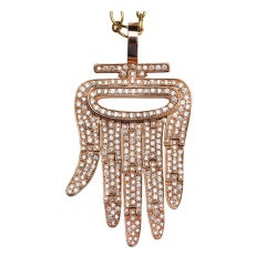 ALDO CIPULLO Rose Gold and Diamond Hamsa Hand Pendant