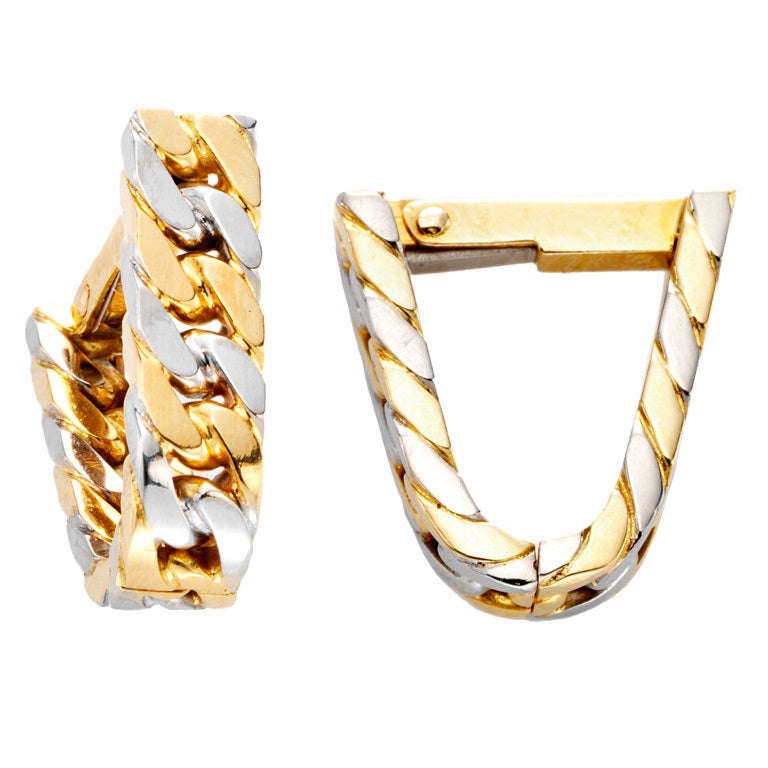 Hermes Bi-Color Gold Cufflinks For Sale