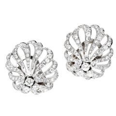 MARIANNE OSTIER Platinum and Diamond Earclips