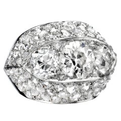 Suzanne Belperron A Diamond Platinum Bombe Ring