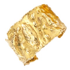 VAN CLEEF & ARPELS A Gold 'Etruscan' Cuff Bracelet