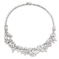 SUZANNE BELPERRON Diamond and Platinum 'Foliate' Necklace
