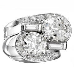 SUZANNE BELPERRON A Diamond and Platinum 'Twin' Ring