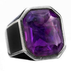RENE BOIVIN An Amethyst 'Chevaliere' Ring