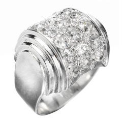Rene Boivin A, A  Diamant und Platin Bande Ring