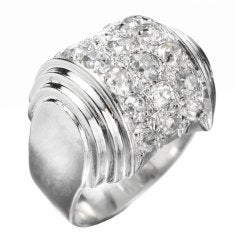 Rene Boivin A  Bague bandeau en diamant et platine