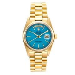 ROLEX Yellow Gold Day-Date with Blue "Stella" Dial