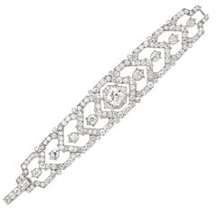 CARTIER An Art Deco Diamond Platinum Bracelet