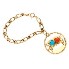 CARTIER Lovers on a Bench Gold Charm Bracelet
