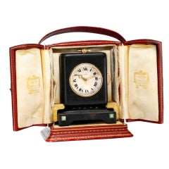 CARTIER An Art Deco Keyless Minute Repeating Desk Clock