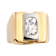 JEAN DESPRES A Diamond and Gold 'Chevaliere' Ring