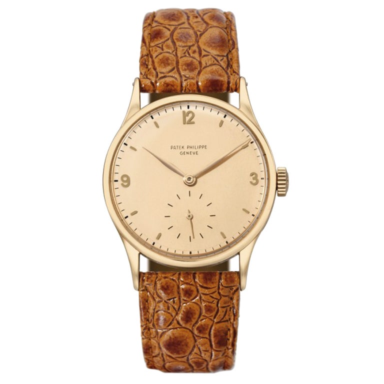 PATEK PHILIPPE A Pink Gold Calatrava Wristwatch Ref 570 For Sale