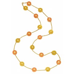 VAN CLEEF & ARPELS A Gold and Coral Chain Necklace