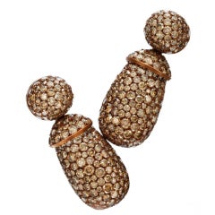 HEMMERLE A Pair of Colored Diamond Ear Pendants