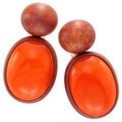 HEMMERLE A Pair of Coral Ear Clips