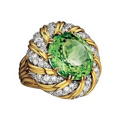 VERDURA A Diamond Tourmaline  'Turban' Ring