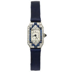 BOUCHERON An Art Deco Sapphire and Diamond Wrist Watch BOUCHERON An Art Deco Sapphire and Diamond Wrist Watch