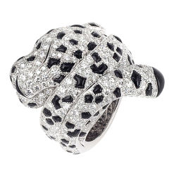 CARTIER Diamond and Onyx Panther Ring