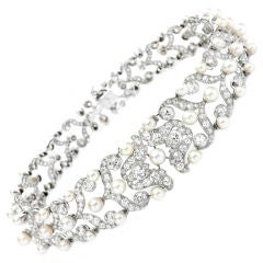 Belle Epoque Pearl and Diamond Choker Necklace