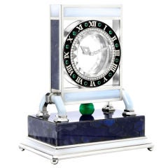 CARTIER Rock Crystal Diamond and Multi-Gem "Mystery" Clock