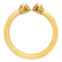 LACLOCHE Ivory and Gold Bangle Bracelet