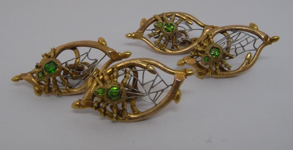 Women's or Men's Russian gold spider and web cufflinks For Sale
