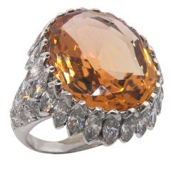 Stunning topaz and diamond ring