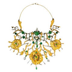 Rare LISA SOTILIS Jade Pearl Gold Necklace
