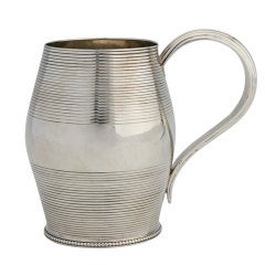 Barrel Form Georgian Mug or Cann, Sterling, 1775