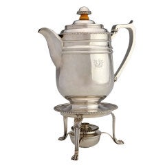 Georgian Sterling Coffee Warmer with Stand c1781