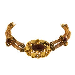 Georgian High Karat Gold and Garnet Necklace