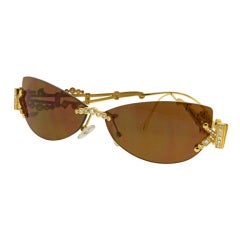 JUDITH LEIBER Gold and Diamond Sunglasses