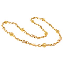 MARCHAK Matinée Length Gold and Diamond Necklace