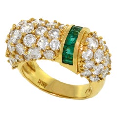Diamond and Emerald Eighties Ring Diamond and Emerald Eighties Ring