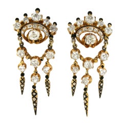 Antique Diamond "Crown" Earrings