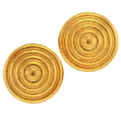 ILIAS LALAOUNIS Gold Disc Earrings