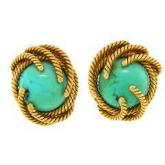 DAVID WEBB Persian Turquoise Earrings