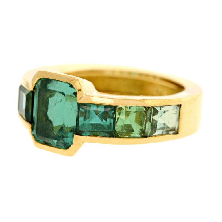 Art Deco Tourmaline Ring In Excellent Condition In Litchfield, CT
