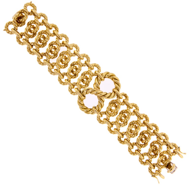 TIFFANY & Co. Large Twisted Rope Seventies Bracelet In Excellent Condition In Litchfield, CT