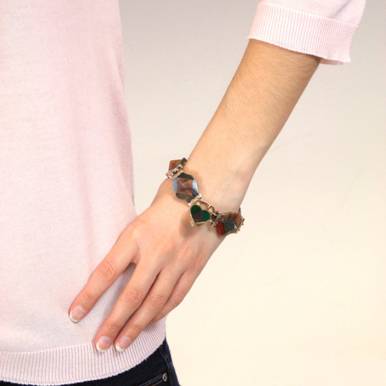 Antique Specimen Stone Souvenir Bracelet