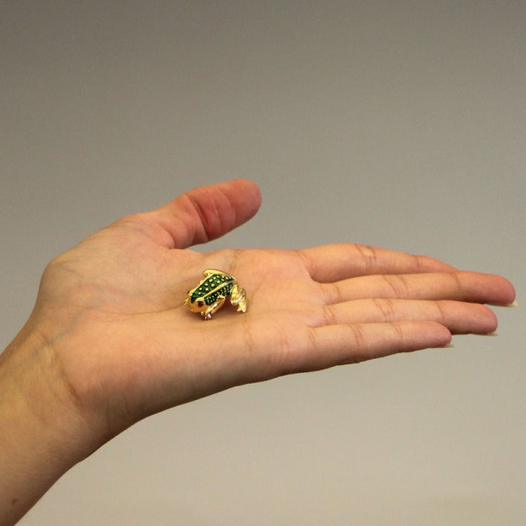 Boris LeBeau Seventies Frog Brooch