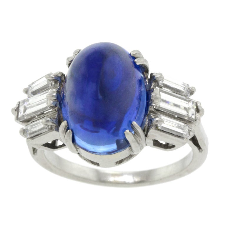 BOUCHERON Art Deco Sapphire and Diamond Ring