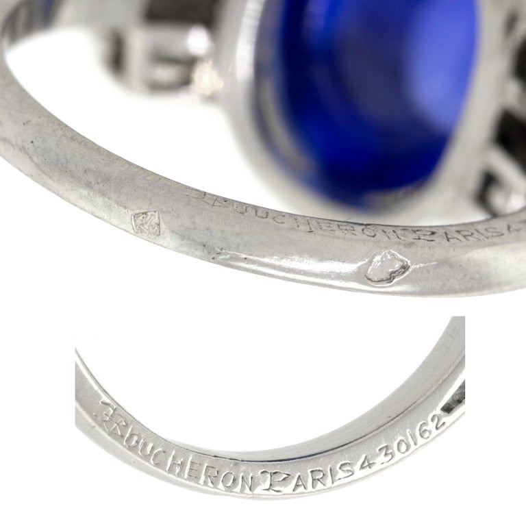 BOUCHERON Art Deco Sapphire and Diamond Ring 1