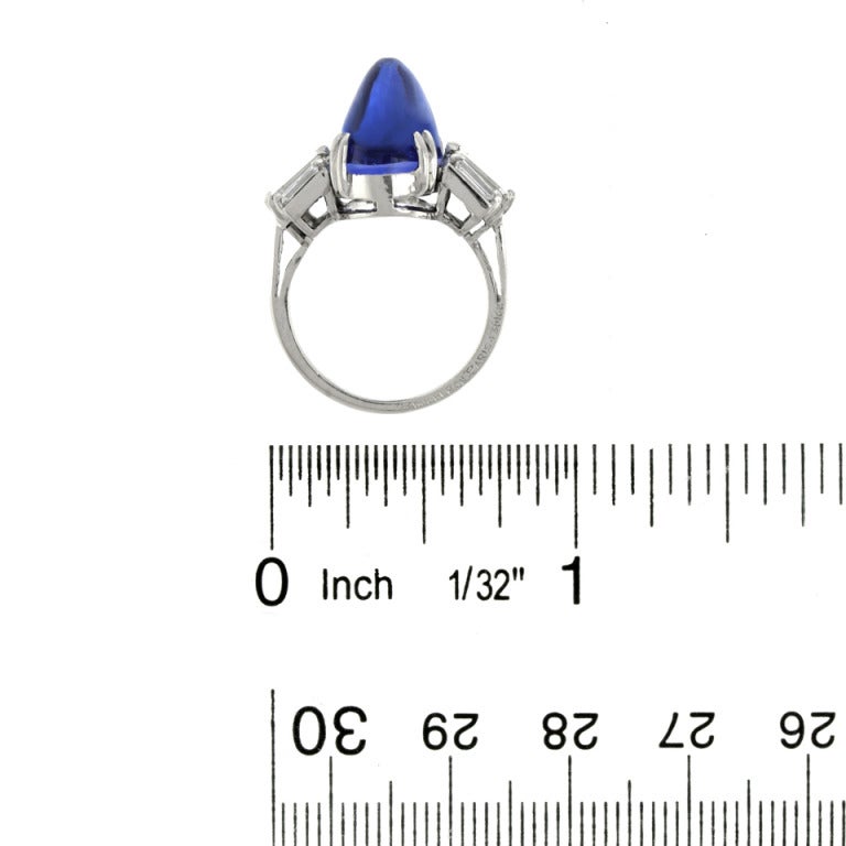 BOUCHERON Art Deco Sapphire and Diamond Ring 2
