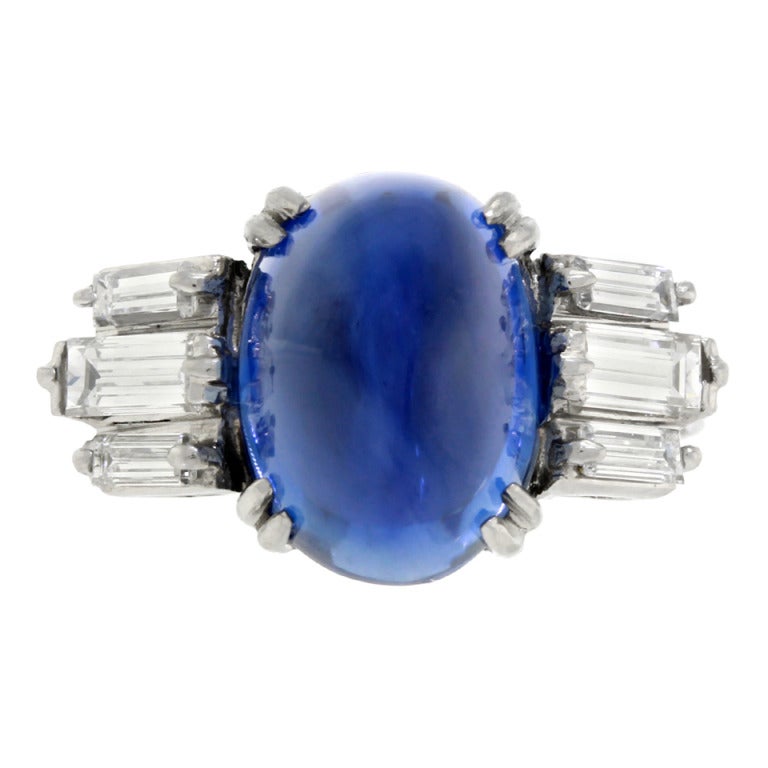 BOUCHERON Art Deco Sapphire and Diamond Ring 3