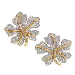 Pederzani Diamond-Set Leaf Earrings