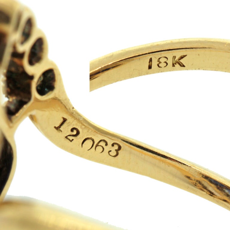 Women's Antique Asymmetric Sapphire Diamond Ring