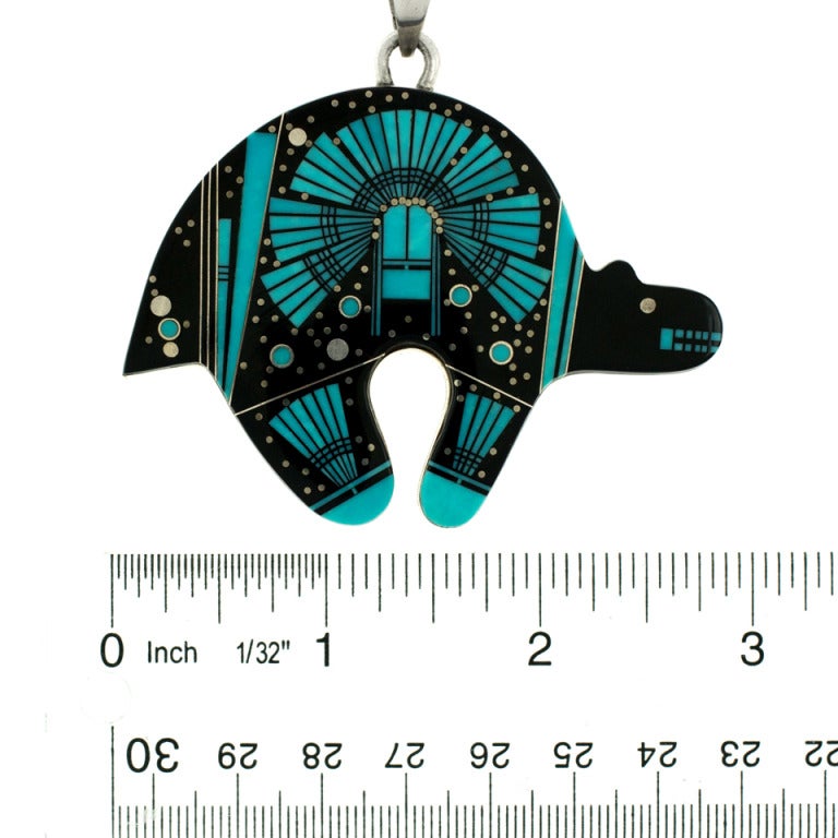 Clayton Tom Cosmic Navajo Bear Pendant In Excellent Condition In Litchfield, CT
