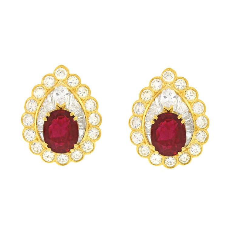 Ruby Diamond Sixties Earrings 4