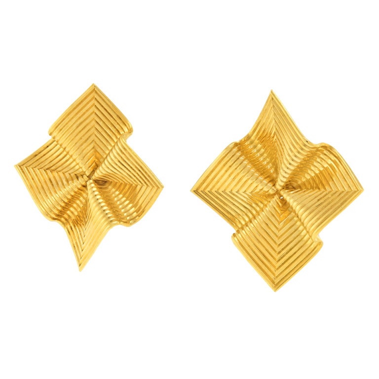 Tiffany & Co. Modernist Gold Earrings 3